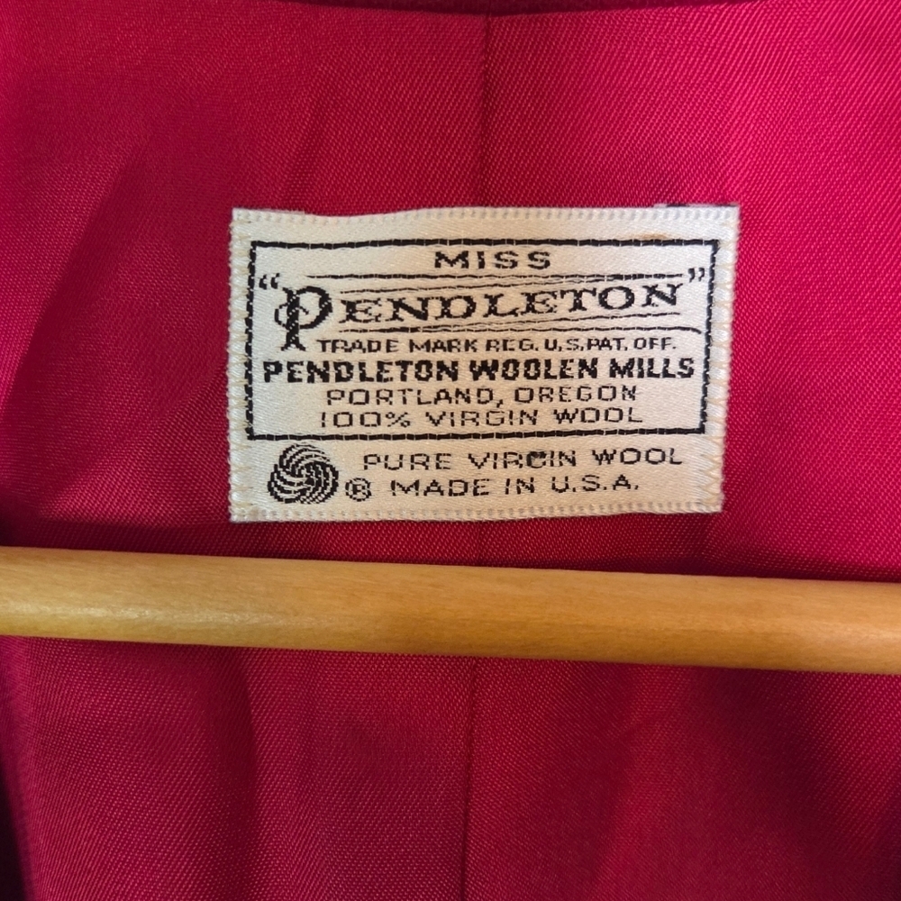Vintage Miss Pendleton Red Wool Women's Jacket Size 12 - Picture 3 of 9
